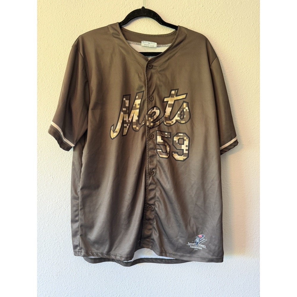 New York Mets Jersey Mens XL Green #59 Sean Manaea Camo Stadium Giveaway Coyote